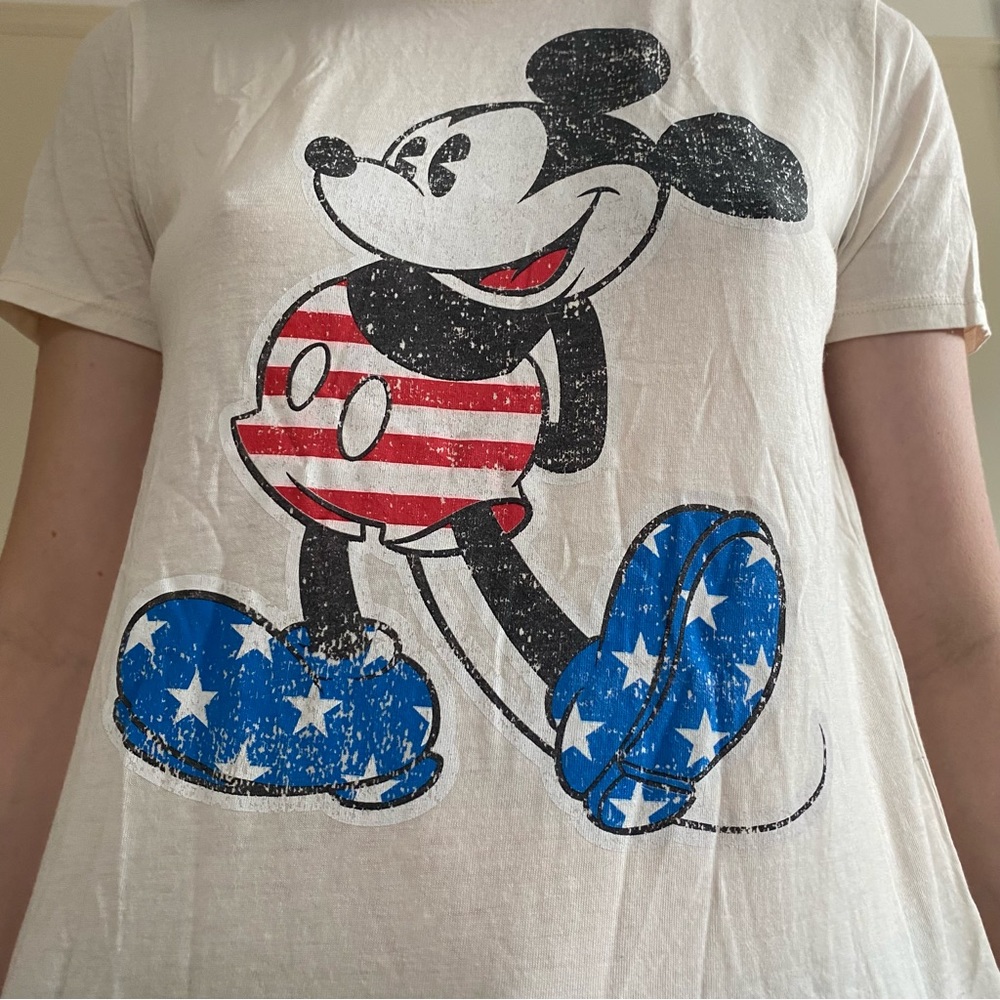 American Flag Mickey Mouse short sleeve T-Shirt